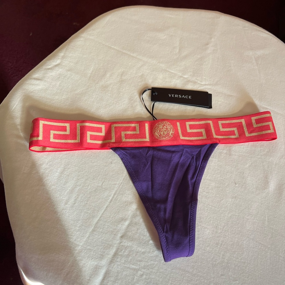 Versace Purple and RedPanties with Greek Key Waistband